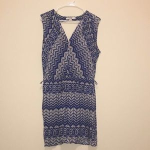 Adorable Blue and Gray Dress w/ Geometric Details